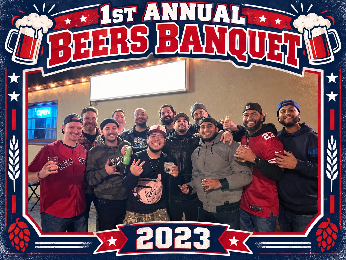 Boathouse Beers teammates together at the first annual Beers banquet in 2023